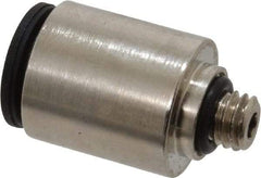 Legris - 1/4" Outside Diam, 10-32 UNF, Nickel Plated Brass Push-to-Connect Tube Male Connector - 290 Max psi - Apex Tool & Supply