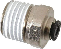 Legris - 1/8" Outside Diam, 1/4 NPT, Nickel Plated Brass Push-to-Connect Tube Male Connector - 290 Max psi - Apex Tool & Supply
