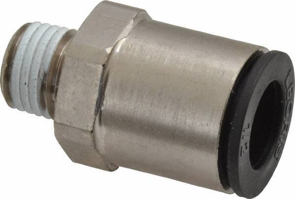Legris - 1/2" Outside Diam, 1/4 NPT, Nickel Plated Brass Push-to-Connect Tube Male Connector - 290 Max psi - Apex Tool & Supply