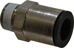 Legris - 1/2" Outside Diam, 3/8 NPT, Nickel Plated Brass Push-to-Connect Tube Male Connector - 290 Max psi - Apex Tool & Supply