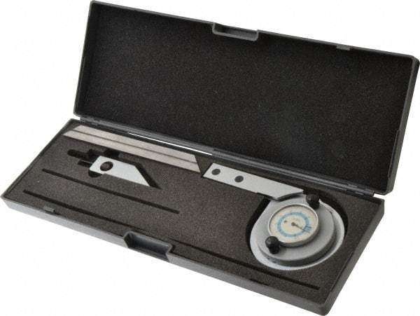 Value Collection - 6 Inch Long Blade, 360° Max Measurement, Bevel Protractor - Accuracy up to 5 Min, 5 Min Dial Graduation - Apex Tool & Supply