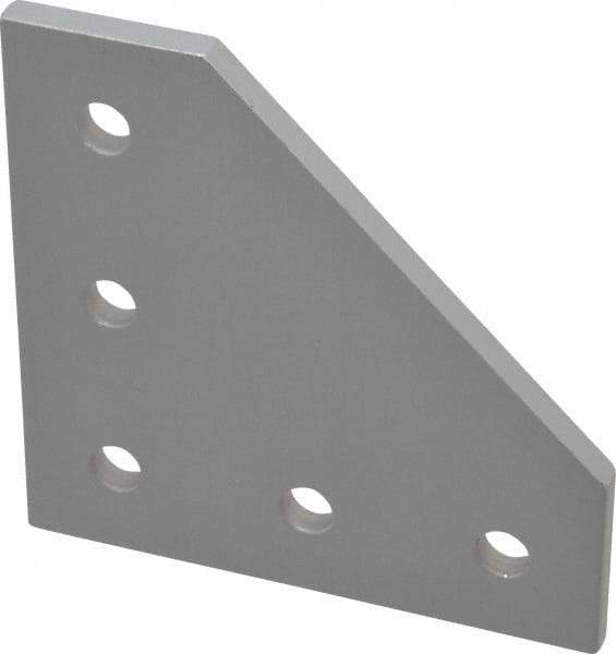 80/20 Inc. - 3" Wide, 3" High, Open Shelving 5 Hole 90° Angled Plate - Aluminum, Use with Series 10 & Bolt Kit 3321 - Apex Tool & Supply