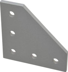 80/20 Inc. - 3" Wide, 3" High, Open Shelving 5 Hole 90° Angled Plate - Aluminum, Use with Series 10 & Bolt Kit 3321 - Apex Tool & Supply