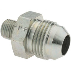 Parker - 1/2" Tube OD x 1/8-27 Male NPT 37° Steel Flared Tube Straight Thread Connector - Apex Tool & Supply