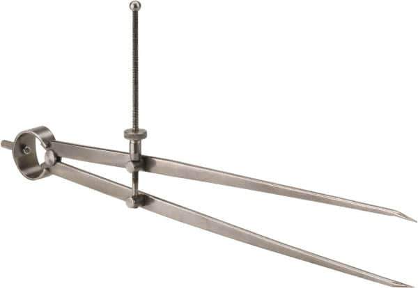 Value Collection - 12 Inch Leg, Spring Joint, Steel, Polished, Divider - 12 Inch Max Measurement, 300mm Max Measurement, Flat Leg with Quick Nut Adjustment - Apex Tool & Supply