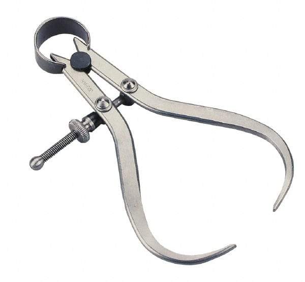 Value Collection - 6 Inch Leg, Spring Joint, Steel, Polished, Outside Caliper - 6 Inch Max Measurement, 150mm Max Measurement, Flat Leg with Quick Nut Adjustment - Apex Tool & Supply