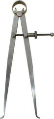 Value Collection - 8 Inch Leg, Spring Joint, Steel, Polished, Inside Caliper - 8 Inch Max Measurement, 200mm Max Measurement, Flat Leg with Quick Nut Adjustment - Apex Tool & Supply