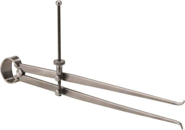Value Collection - 10 Inch Leg, Spring Joint, Steel, Polished, Inside Caliper - 10 Inch Max Measurement, 250mm Max Measurement, Flat Leg with Quick Nut Adjustment - Apex Tool & Supply