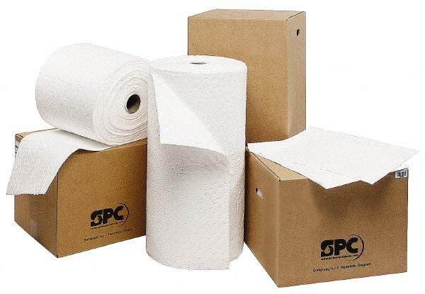 Brady SPC Sorbents - 49 Gal Capacity per Package, Oil Only Roll - 150' Long x 30" Wide, Polypropylene - Apex Tool & Supply