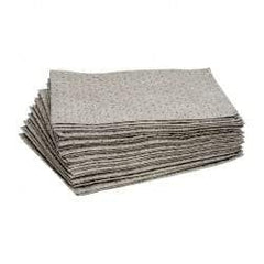 Brady SPC Sorbents - 20.5 Gal Capacity per Package, Universal Pad - 19" Long x 15" Wide, Gray, Polypropylene - Apex Tool & Supply