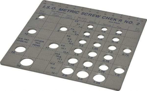 Made in USA - M8 to M14mm Stainless Steel Metric Thread Screw Checker - Apex Tool & Supply