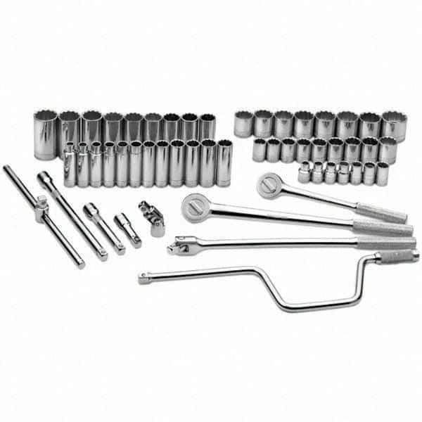 SK - 1/2" Drive Standard Deep Socket Set - 10 to 36mm, Metric Measurement Standard - Apex Tool & Supply