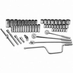 SK - 1/2" Drive Standard Deep Socket Set - 10 to 36mm, Metric Measurement Standard - Apex Tool & Supply