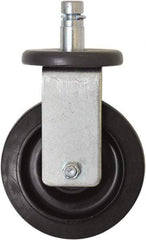 Eagle MHC - 5" Diam x 1-1/4" Wide x 8-1/4" OAH Stem Mount Rigid Caster - Rubber, 300 Lb Capacity, Plain Bearing, 1" Round Stem - Apex Tool & Supply