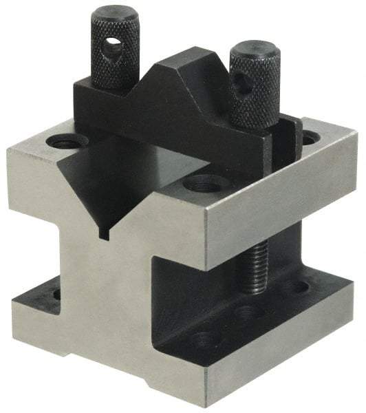 Value Collection - 1-3/16" Max Capacity, 90° Angle, Hardened Steel V-Block - 2-3/8" Long x 2-3/8" Wide x 2" High, Sold as Individual - Apex Tool & Supply