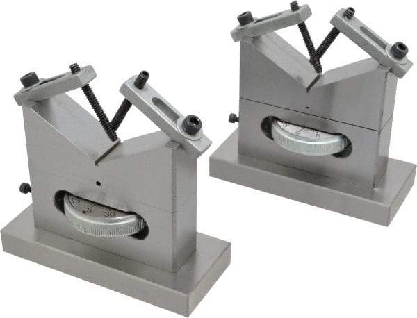 SPI - 3/16 to 5" Capacity, 120° Angle, Steel V-Block - 4" Long x 1-3/4" Wide x 3-9/16" High, Sold as 2 Block Set - Apex Tool & Supply