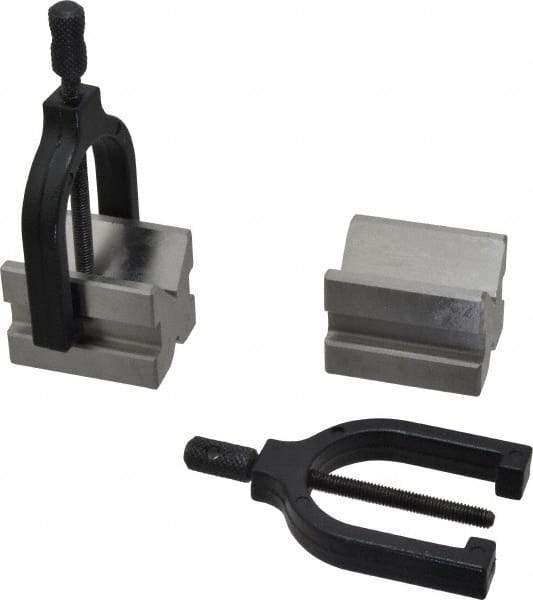 Value Collection - 1/2 to 1-3/32" Capacity, 90° Angle, Tool Steel V-Block - 2" Long x 1-1/2" Wide x 1-1/2" High, Sold as 2 Block Set - Apex Tool & Supply