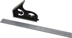 TESA Brown & Sharpe - 2 Piece, 12" Combination Square Set - 1/16, 1/32, 1/64 & 1/8" (4R) Graduation, Hardened Steel Blade, Hardened Steel Square Head - Apex Tool & Supply