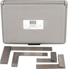 TESA Brown & Sharpe - 4 Piece, 1-1/2, 2-1/2, 3, 4 Inch Base Length, 2, 3, 4, 6 Inch Blade Length, Square Set - Accuracy Up to 0.0006 Inches, Steel, Includes Case - Apex Tool & Supply