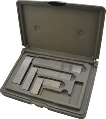 TESA Brown & Sharpe - 3 Piece, 1-1/2, 3, 4 Inch Base Length, 2, 4, 6 Inch Blade Length, Square Set - Accuracy Up to 0.0006 Inches, Steel, Includes Case - Apex Tool & Supply