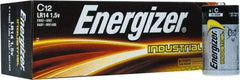 Energizer - Size C, Alkaline, 12 Pack, Standard Battery - 1.5 Volts, Button Tab Terminal, LR14, ANSI, IEC Regulated - Apex Tool & Supply