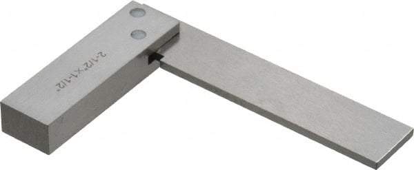 Value Collection - 2-1/2" Blade Length, 1-1/2" Base Length Steel Square - 0.0003" Accuracy, Beveled Edge - Apex Tool & Supply