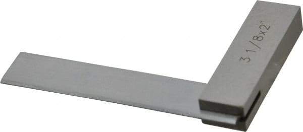 Value Collection - 3-1/8" Blade Length, 2" Base Length Steel Square - 0.0003" Accuracy, Beveled Edge - Apex Tool & Supply