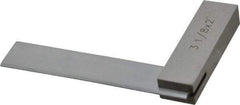Value Collection - 3-1/8" Blade Length, 2" Base Length Steel Square - 0.0003" Accuracy, Beveled Edge - Apex Tool & Supply