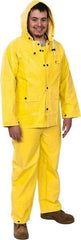 OnGuard - Size S, Yellow, Chemical, Rain Three Piece Suit - Detachable Hood - Apex Tool & Supply