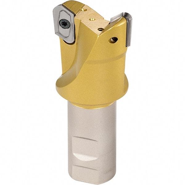 Iscar - 1-1/2" Cut Diam, 0.807" Max Depth of Cut, 1-1/2" Shank Diam, 10" OAL, Indexable Square Shoulder End Mill - HM90 APCR 2206.. Inserts, Cylindrical Shank, 90° Lead Angle, Through Coolant, Series Helialu - Apex Tool & Supply