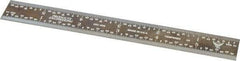 PEC Tools - 6" Long, 1/64, 1/32, 1/16, 1/8" Graduation, Rigid Steel Rule - 4R Graduation Style, 3/4" Wide, Black, Black Chrome Finish - Apex Tool & Supply