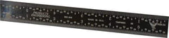 PEC Tools - 6" Long, 1/100, 1/64, 1/32, 1/10" Graduation, Rigid Steel Rule - 5R Graduation Style, 3/4" Wide, Black, Black Chrome Finish - Apex Tool & Supply