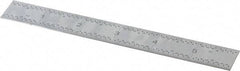 TESA Brown & Sharpe - 6" Long, 1/100, 1/64, 1/32, 1/10" Graduation, Rigid Stainless Steel Rule - 5R Graduation Style, 3/4" Wide, Silver, Satin Chrome Finish - Apex Tool & Supply