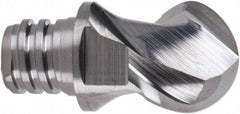 Iscar - MM EBA Grade IC08 Carbide Ball Nose Milling Tip Insert - Uncoated, 2 Flutes, 3/8" Cutting Diam, 0.27" Depth of Cut, 0.51" Extension, 3/16" Cnr Rad, 45° Helix - Apex Tool & Supply