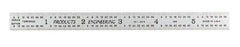 PEC Tools - 6" Long, 1/100, 1/64, 1/50, 1/32" Graduation, Flexible Steel Rule - 16R Graduation Style, 1/2" Wide, Silver, Satin Chrome Finish - Apex Tool & Supply