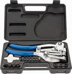 Value Collection - 3/32, 1/8, 5/32, 3/16, 7/32, 1/4, 9/32" Portable Hand Punch with Round Punch & Die Set - 1-3/4" Deep, Includes 3/32, 1/8, 5/32, 3/16, 7/32, 1/4, 9/32 & Hand Punch - Apex Tool & Supply