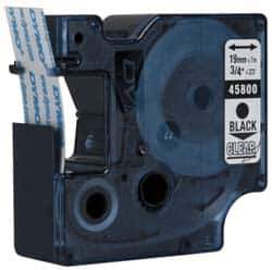 Dymo - 276" Long, Black Label Tape - 3/4" Wide, 23' Long - Apex Tool & Supply