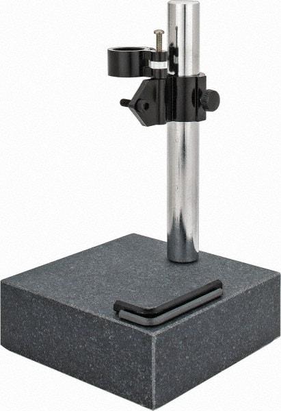 Value Collection - Granite, Rectangular Base, Comparator Gage Stand - 10" High, 6" Base Length x 6" Base Width x 2" Base Height - Apex Tool & Supply