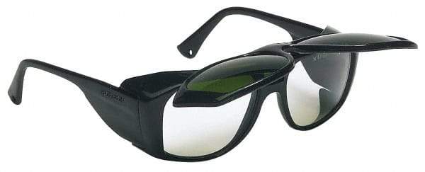 Uvex - Clear Lenses, Framed Welding Glasses - Scratch Resistant, Black Plastic Frame, Size Universal, Wrap Around - Apex Tool & Supply