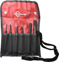 Mayhew - 6 Piece Punch & Chisel Set - 1/2 to 5/8" Chisel, 3/16 to 3/8" Punch, Round Shank - Apex Tool & Supply