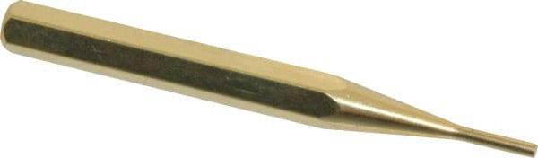Made in USA - 3/32" Pin Punch - 3-1/2" OAL, Brass - Apex Tool & Supply