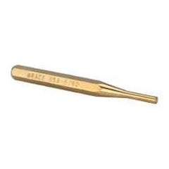 Made in USA - 5/32" Pin Punch - 3-1/2" OAL, Brass - Apex Tool & Supply
