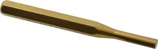 Made in USA - 7/32" Pin Punch - 3-1/2" OAL, Brass - Apex Tool & Supply