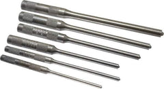 Mayhew - 6 Piece, 1/8 to 5/16", Roll Pin Punch Set - Round Shank, Comes in Vinyl Roll - Apex Tool & Supply