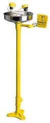 Bradley - Pedestal Mount, Plastic Bowl, Eye & Face Wash Station - 1/2" Inlet, 30 to 90 psi Flow, 3 GPM Flow Rate - Apex Tool & Supply