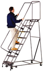 TRI-ARC - 83" 5 Step Ladder - 350 Lb Capacity, 50" Platform Height, 24" Base Width x 43" Depth, Perforated Tread - Apex Tool & Supply