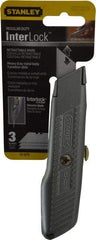 Stanley - Retractable Utility Knife - Enamel (Color) Zinc Handle, 3 Blades Included - Apex Tool & Supply