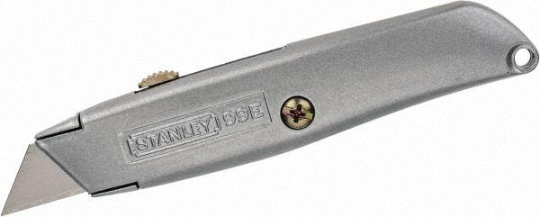 Stanley - Retractable Utility Knife - 2-7/16" Blade, Die Cast Aluminum (Color) Aluminum Handle, 3 Blades Included - Apex Tool & Supply