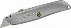 Stanley - Retractable Utility Knife - 2-7/16" Blade, Die Cast Aluminum (Color) Aluminum Handle, 3 Blades Included - Apex Tool & Supply