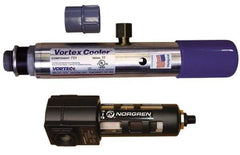 Vortec - 900 BTU per Hour, Vortex Enclosure Cooler without Thermostat - 3/8 Inch Diameter, 1/4 NPT Thread, 15 Cubic Ft. per min - Apex Tool & Supply